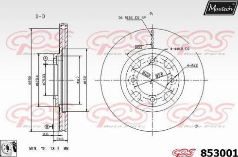 Maxtech 853001.0080 - Disque de frein cwaw.fr