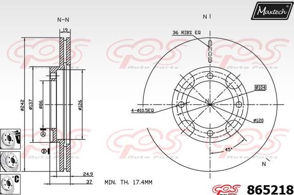 Maxtech 861025 - Disque de frein cwaw.fr