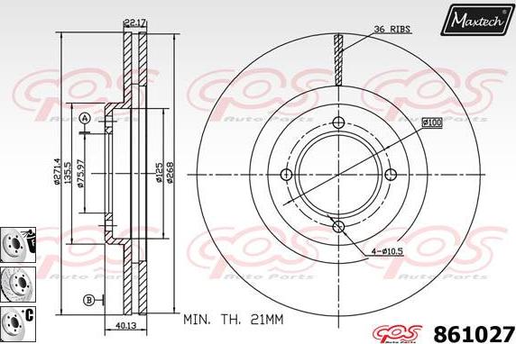 Maxtech 873604 - Disque de frein cwaw.fr