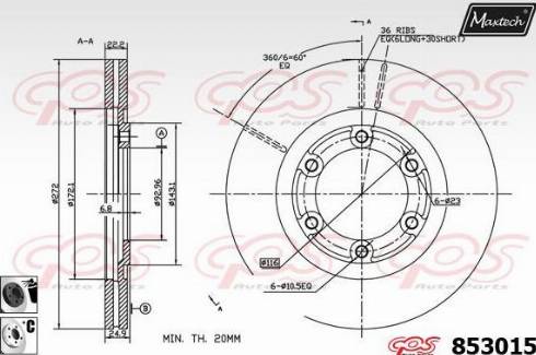 Maxtech 853015.6060 - Disque de frein cwaw.fr