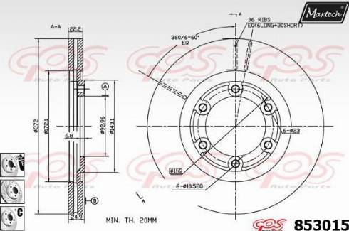 Maxtech 853015.6880 - Disque de frein cwaw.fr