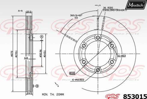 Maxtech 853015.0000 - Disque de frein cwaw.fr