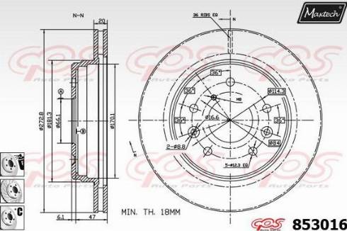 Maxtech 853016.6880 - Disque de frein cwaw.fr