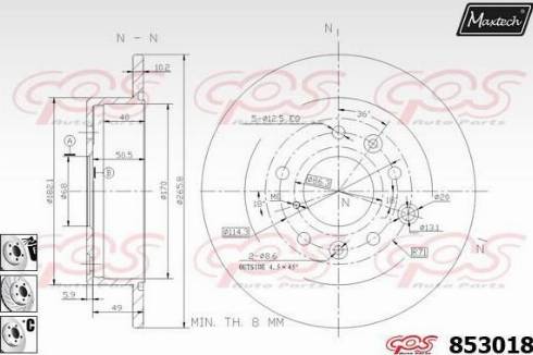 Maxtech 853018.6880 - Disque de frein cwaw.fr