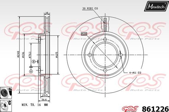 Maxtech 853012 - Disque de frein cwaw.fr