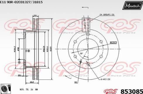 Maxtech 853085.0060 - Disque de frein cwaw.fr