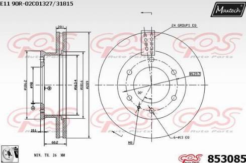 Maxtech 853085.0080 - Disque de frein cwaw.fr