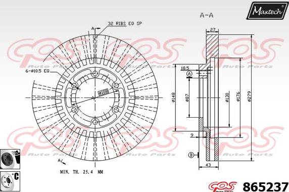 Maxtech 853085 - Disque de frein cwaw.fr