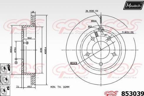 Maxtech 853039.6880 - Disque de frein cwaw.fr