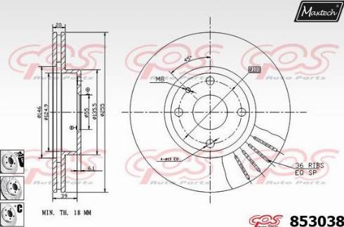 Maxtech 853038.6880 - Disque de frein cwaw.fr