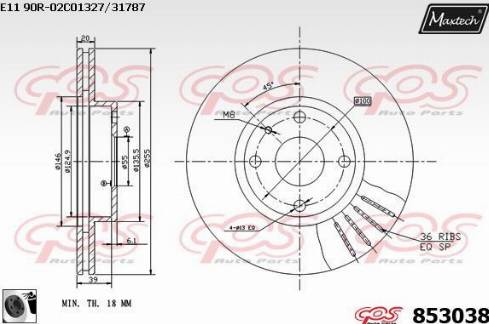 Maxtech 853038.0060 - Disque de frein cwaw.fr