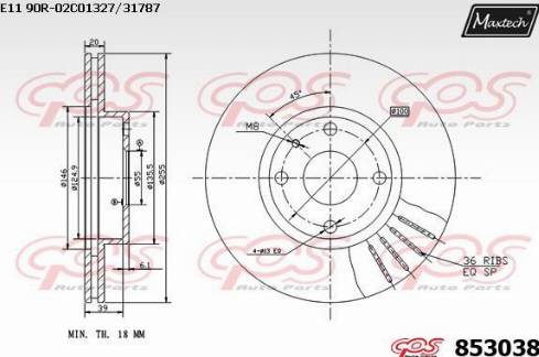 Maxtech 853038.0000 - Disque de frein cwaw.fr