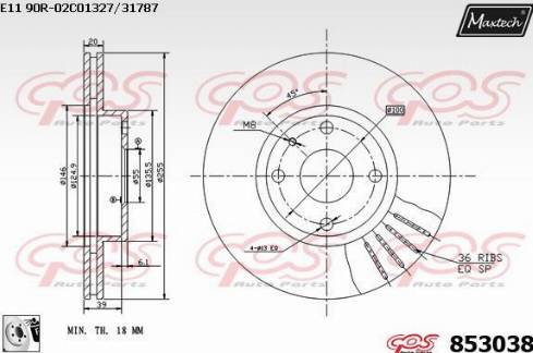 Maxtech 853038.0080 - Disque de frein cwaw.fr