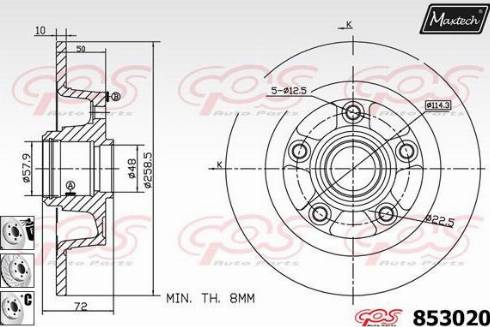 Maxtech 853020.6880 - Disque de frein cwaw.fr