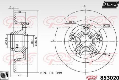 Maxtech 853020.0060 - Disque de frein cwaw.fr