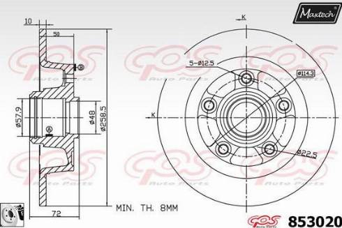 Maxtech 853020.0080 - Disque de frein cwaw.fr