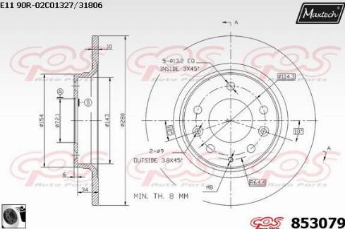 Maxtech 853079.0060 - Disque de frein cwaw.fr