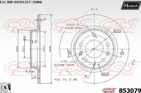 Maxtech 853079.0080 - Disque de frein cwaw.fr