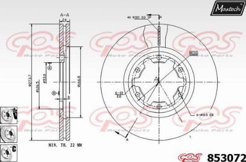 Maxtech 853072.6880 - Disque de frein cwaw.fr