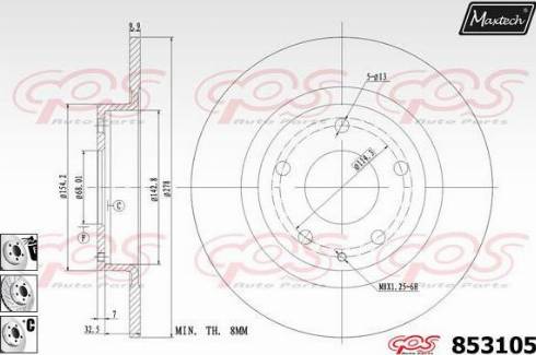 Maxtech 853105.6880 - Disque de frein cwaw.fr