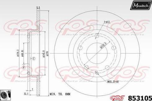 Maxtech 853105.0060 - Disque de frein cwaw.fr