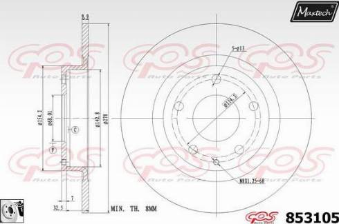 Maxtech 853105.0080 - Disque de frein cwaw.fr