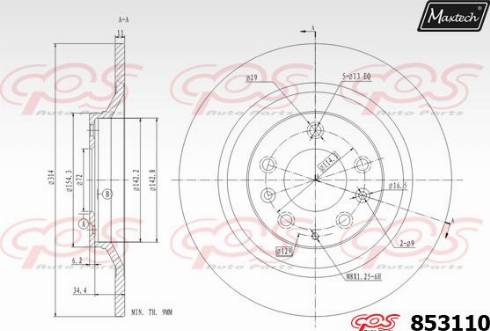 Maxtech 853110.0000 - Disque de frein cwaw.fr