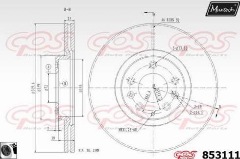 Maxtech 853111.0060 - Disque de frein cwaw.fr