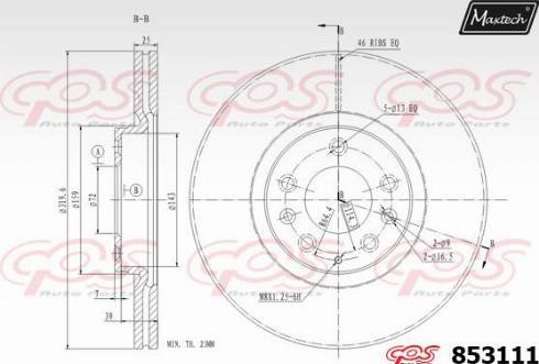 Maxtech 853111.0000 - Disque de frein cwaw.fr