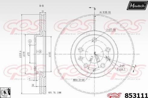 Maxtech 853111.0080 - Disque de frein cwaw.fr