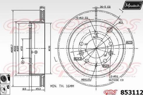 Maxtech 853112.6060 - Disque de frein cwaw.fr