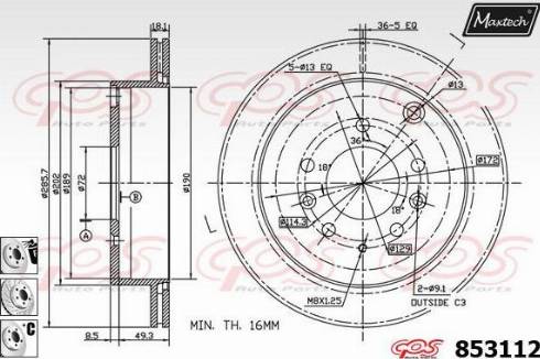 Maxtech 853112.6880 - Disque de frein cwaw.fr