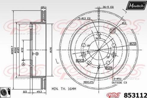 Maxtech 853112.0060 - Disque de frein cwaw.fr