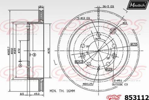 Maxtech 853112.0000 - Disque de frein cwaw.fr