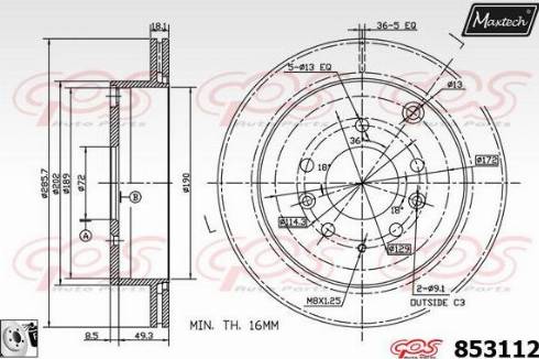 Maxtech 853112.0080 - Disque de frein cwaw.fr