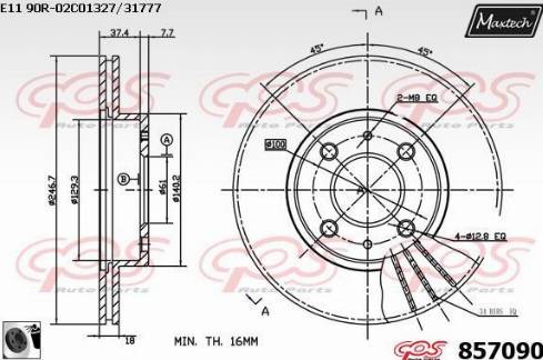 Maxtech 857090.0060 - Disque de frein cwaw.fr