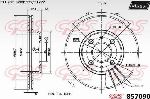 Maxtech 857090.0000 - Disque de frein cwaw.fr