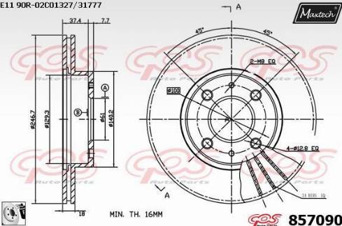 Maxtech 857090.0080 - Disque de frein cwaw.fr