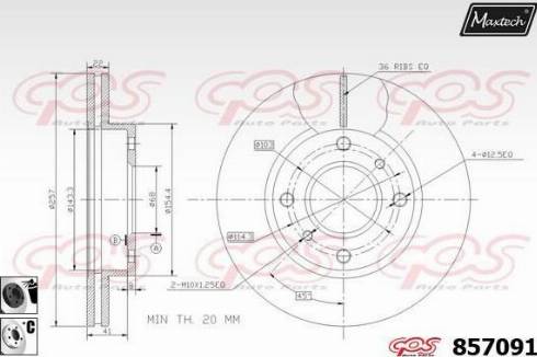 Maxtech 857091.6060 - Disque de frein cwaw.fr