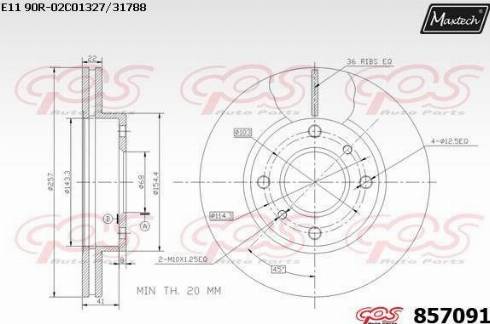 Maxtech 857091.0000 - Disque de frein cwaw.fr