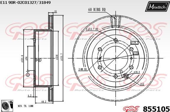 Maxtech 857091 - Disque de frein cwaw.fr