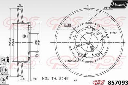 Maxtech 857093.6880 - Disque de frein cwaw.fr