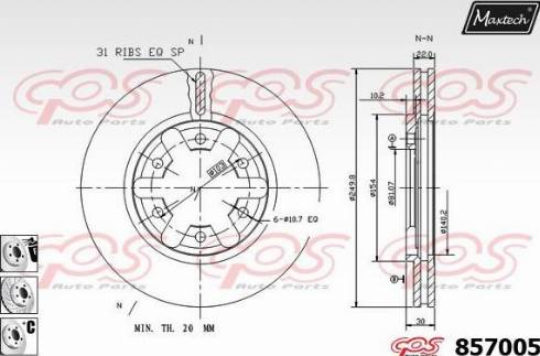 Maxtech 857005.6980 - Disque de frein cwaw.fr