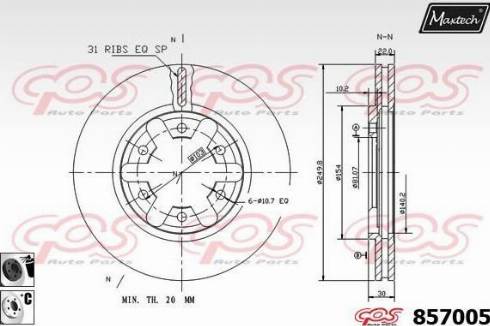 Maxtech 857005.6060 - Disque de frein cwaw.fr