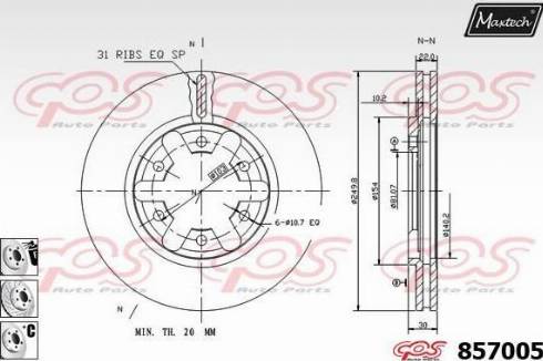 Maxtech 857005.6880 - Disque de frein cwaw.fr