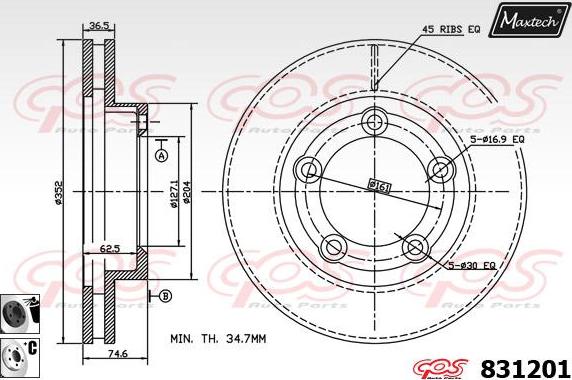 Maxtech 857005 - Disque de frein cwaw.fr