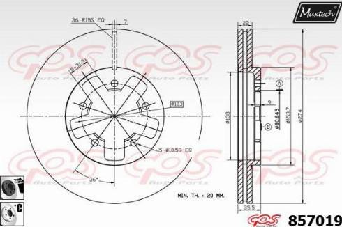 Maxtech 857019.6060 - Disque de frein cwaw.fr