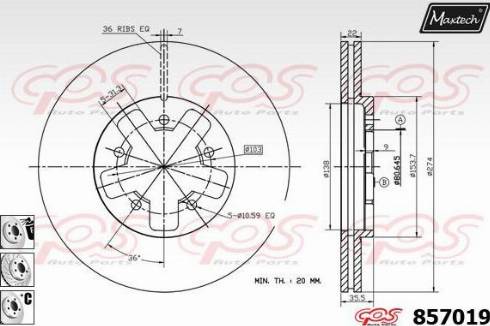 Maxtech 857019.6880 - Disque de frein cwaw.fr