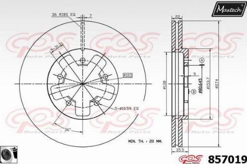 Maxtech 857019.0060 - Disque de frein cwaw.fr