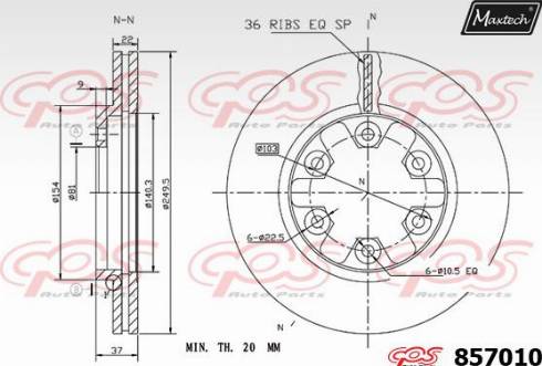 Maxtech 857010.0000 - Disque de frein cwaw.fr